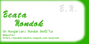 beata mondok business card